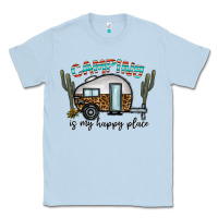 Dusty Blue camping is my happy place Classic Tee - CowhideDigitalArt