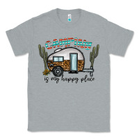 Heather Grey camping is my happy place Classic Tee - CowhideDigitalArt