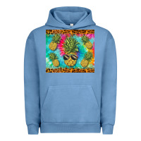 Pigment Pebble Blue summer pineapple Urban Hoodie - BarkalooDesign