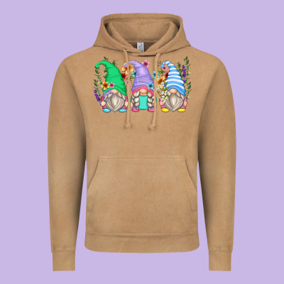 Floral Gnomes Vintage Hoodie Designed By Zillion Design Studio