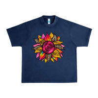 Navy race  sunflower Urban Heavy Tee - Zillion Design Studio