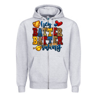 Heather Grey hey batter batter swing softball Zipper Hoodie - Jasminsmagicworld
