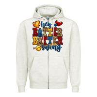 Oatmeal Heather hey batter batter swing softball Zipper Hoodie - Jasminsmagicworld