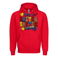 Red hey batter batter swing softball Zipper Hoodie - Jasminsmagicworld