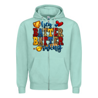 Seafoam hey batter batter swing softball Zipper Hoodie - Jasminsmagicworld
