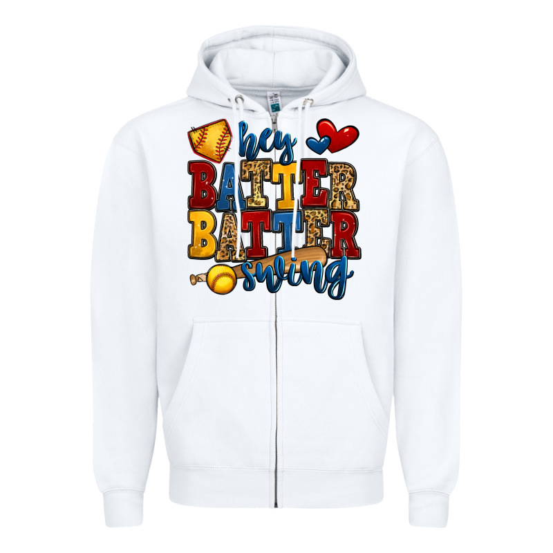 Hey Batter Batter Swing Softball Zipper Hoodie by Jasminsmagicworld | Teevron