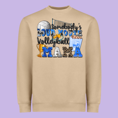 Somebody's Loud Mouth Volleyball Mama Heavyweight Sweatshirt Designed By Zillion Design Studio
