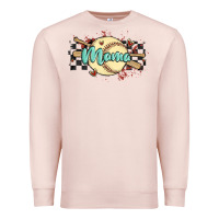 Pale Pink softball mama Premium Sweatshirt - MaliasSmallBusiness