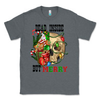 Charcoal Heather Dead İnside But Merry Human Skull Classic Tee - FaDigitalArtStudio