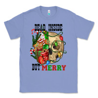 Colony Blue Dead İnside But Merry Human Skull Classic Tee - FaDigitalArtStudio