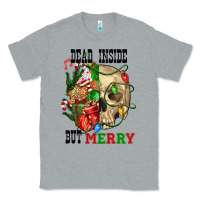 Heather Grey Dead İnside But Merry Human Skull Classic Tee - FaDigitalArtStudio