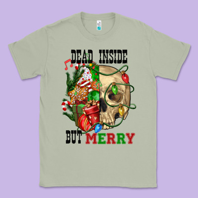 Dead İnside But Merry Human Skull Classic Tee Designed By Fadigitalartstudio
