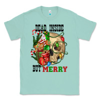 Seafoam Dead İnside But Merry Human Skull Classic Tee - FaDigitalArtStudio