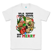 White Dead İnside But Merry Human Skull Classic Tee - FaDigitalArtStudio