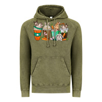 Vintage Olive rabbit coffee cups Vintage Hoodie - texasbilliewilder