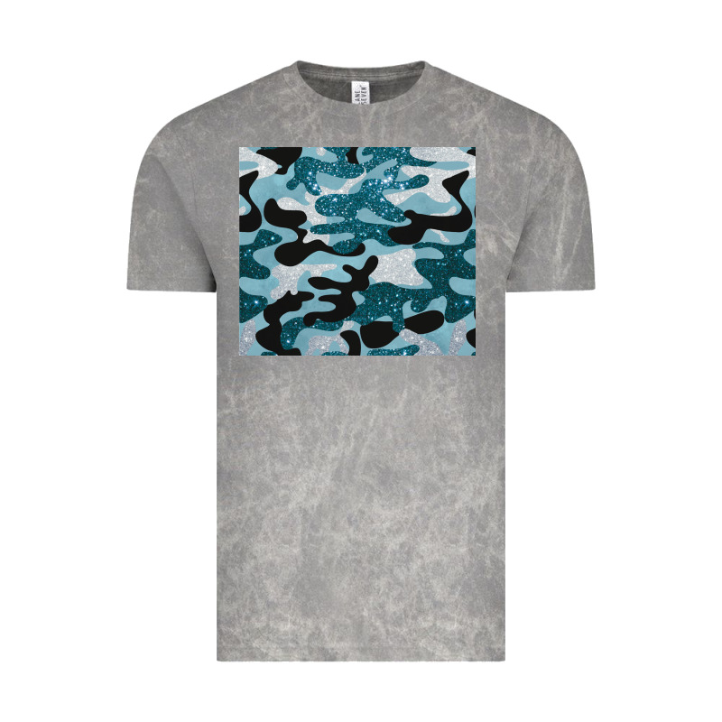 Blue Camouflage Glitter Vintage Tee by BarkalooDesign | Teevron