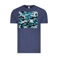 Vintage Denim blue camouflage glitter Vintage Tee - BarkalooDesign