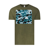Vintage Olive blue camouflage glitter Vintage Tee - BarkalooDesign