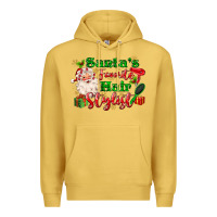 Antique Gold santas favorite hair stylist Premium Hoodie - MaliasSmallBusiness