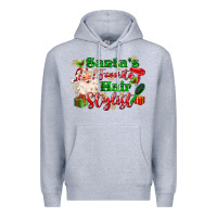 Heather Grey santas favorite hair stylist Premium Hoodie - MaliasSmallBusiness