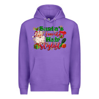 Purple santas favorite hair stylist Premium Hoodie - MaliasSmallBusiness