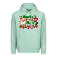 Seafoam santas favorite hair stylist Premium Hoodie - MaliasSmallBusiness
