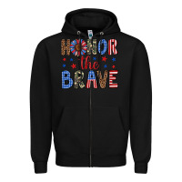 Black honor the brave Zipper Hoodie - Artiststas