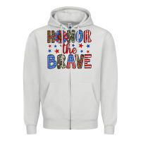 Dove Grey honor the brave Zipper Hoodie - Artiststas