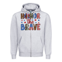 Heather Grey honor the brave Zipper Hoodie - Artiststas