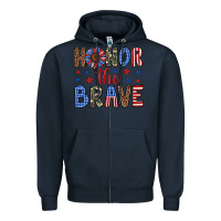 Navy honor the brave Zipper Hoodie - Artiststas