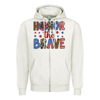 Oatmeal Heather honor the brave Zipper Hoodie - Artiststas