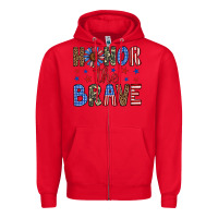 Red honor the brave Zipper Hoodie - Artiststas