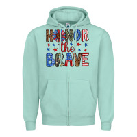 Seafoam honor the brave Zipper Hoodie - Artiststas