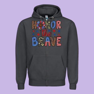 Honor The Brave Zipper Hoodie Designed By Artiststas