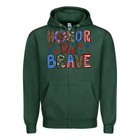 Sports Green honor the brave Zipper Hoodie - Artiststas