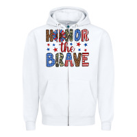 White honor the brave Zipper Hoodie - Artiststas