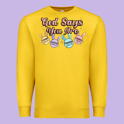 God Says You Are Easter Premium Sweatshirt Designed By Maliassmallbusiness
