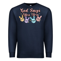 Navy god says you are easter Premium Sweatshirt - MaliasSmallBusiness