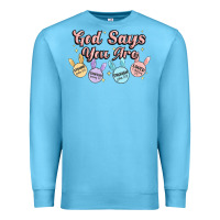 Ocean Blue god says you are easter Premium Sweatshirt - MaliasSmallBusiness