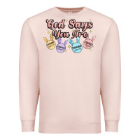 Pale Pink god says you are easter Premium Sweatshirt - MaliasSmallBusiness