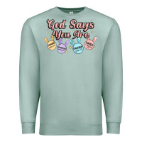 Seafoam god says you are easter Premium Sweatshirt - MaliasSmallBusiness