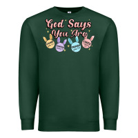 Sports Green god says you are easter Premium Sweatshirt - MaliasSmallBusiness