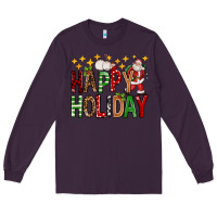 Plum happy holiday christmas Long Sleeve Tee - FaDigitalArtStudio