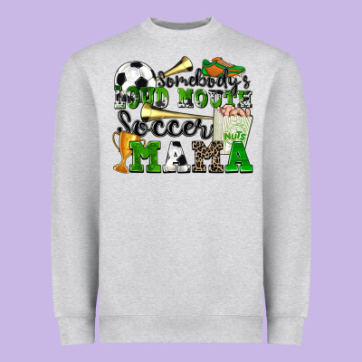 Somebody's Loud Mouth Soccer Mama Heavyweight Sweatshirt Designed By Zillion Design Studio
