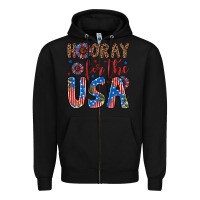 Black hooray for the usa Zipper Hoodie - Artiststas