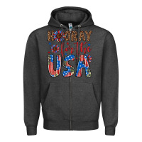 Charcoal Heather hooray for the usa Zipper Hoodie - Artiststas