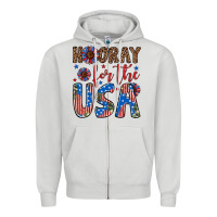 Dove Grey hooray for the usa Zipper Hoodie - Artiststas