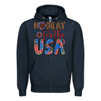 Navy hooray for the usa Zipper Hoodie - Artiststas