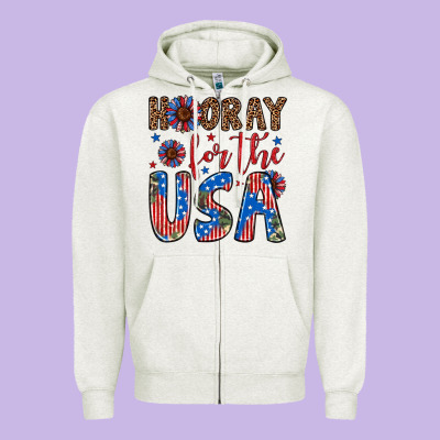 Hooray For The Usa Zipper Hoodie Designed By Artiststas