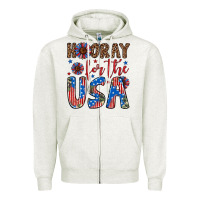 Oatmeal Heather hooray for the usa Zipper Hoodie - Artiststas